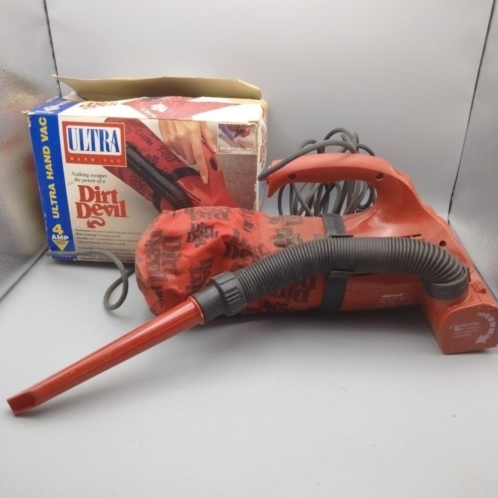 Dirt Devil Ultra Hand Handheld Corded Vacuum Model 08230 4 Amp Red USA -W/Box
